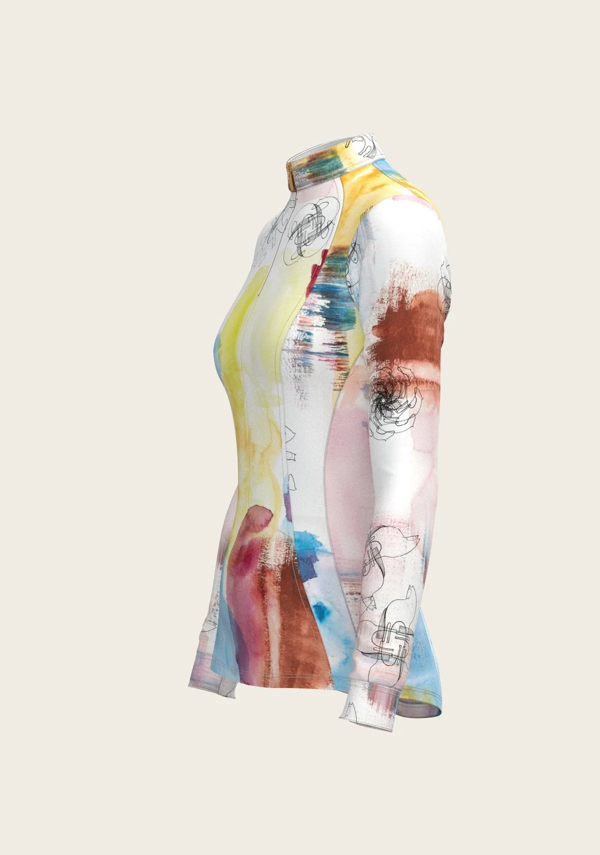 Espoir Equestrian Horse Flower Fair Quarter Zip Sun Shirt
