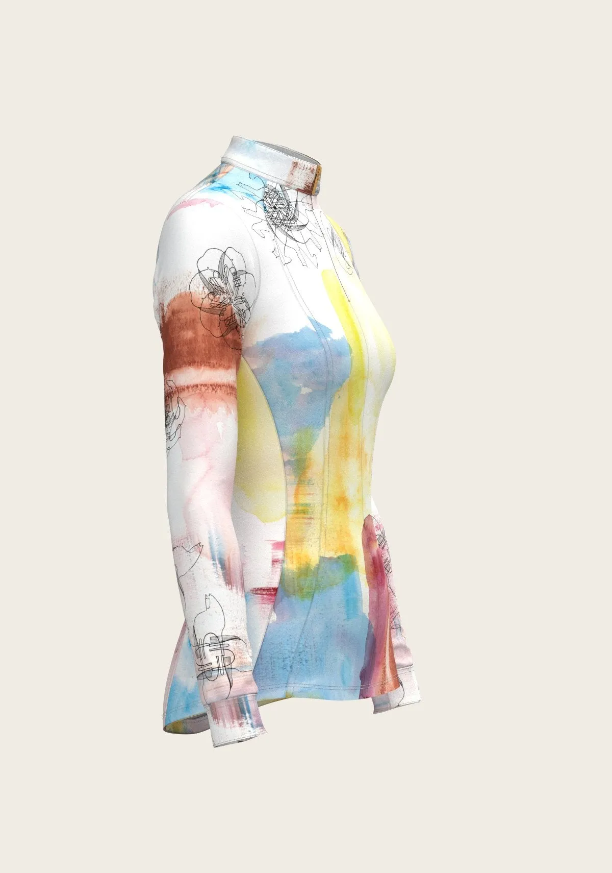 Espoir Equestrian Horse Flower Fair Quarter Zip Sun Shirt