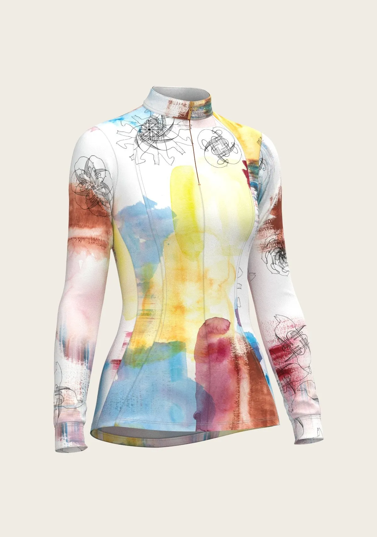 Espoir Equestrian Horse Flower Fair Quarter Zip Sun Shirt