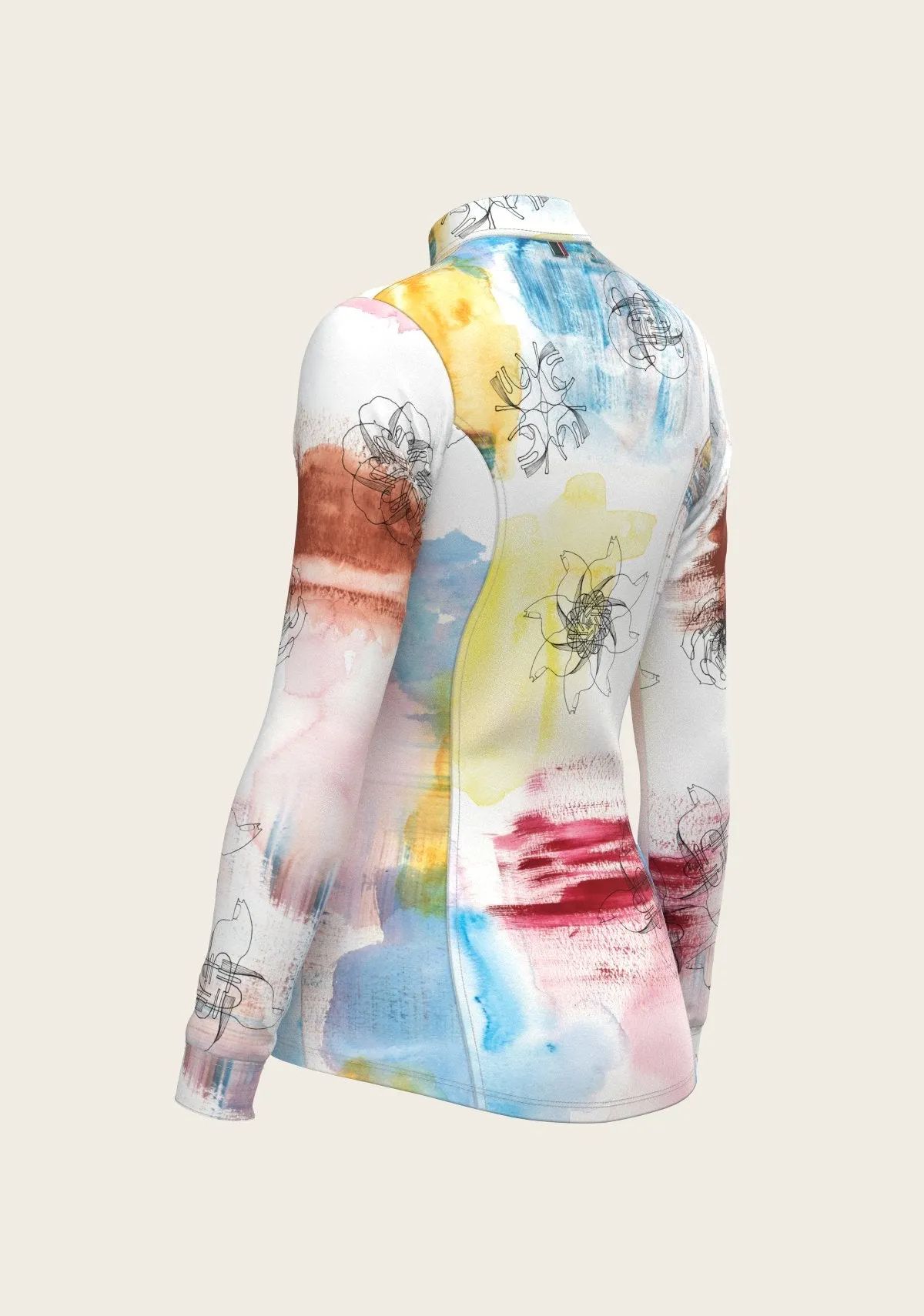 Espoir Equestrian Horse Flower Fair Quarter Zip Sun Shirt