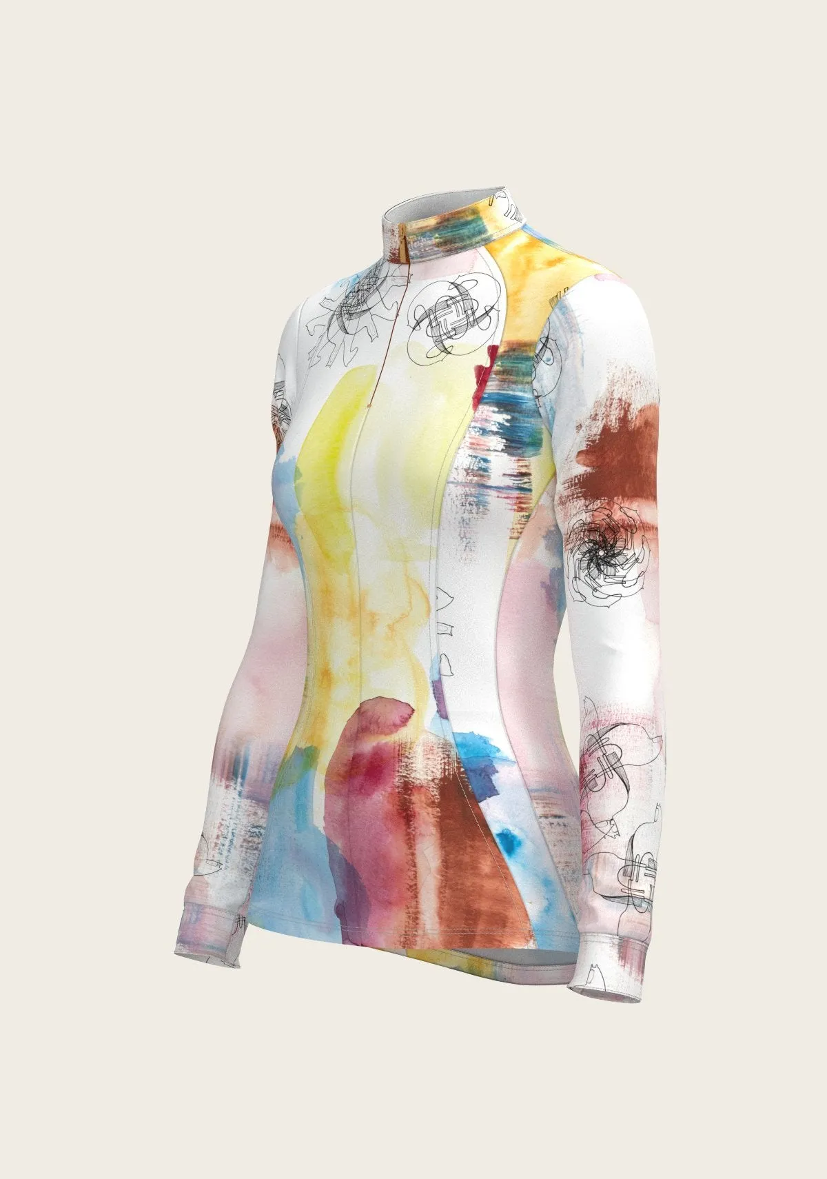 Espoir Equestrian Horse Flower Fair Quarter Zip Sun Shirt