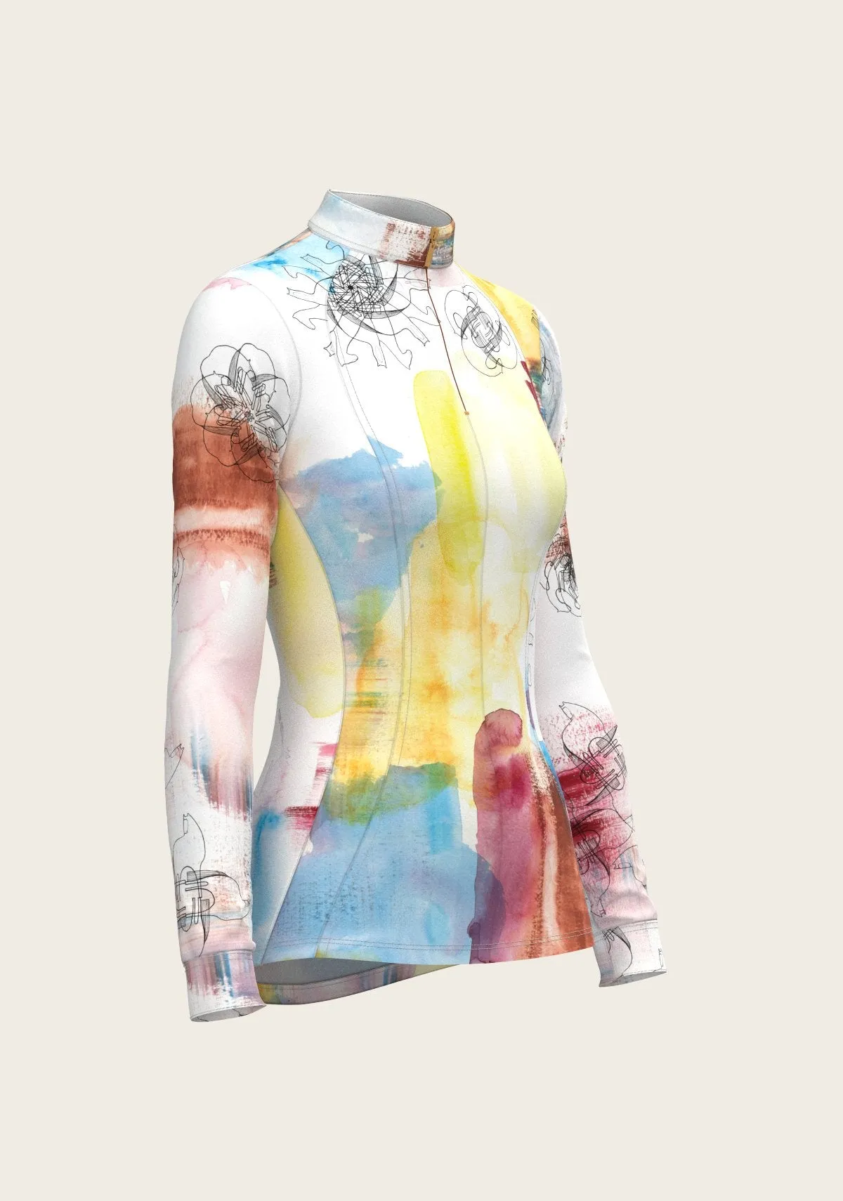 Espoir Equestrian Horse Flower Fair Quarter Zip Sun Shirt