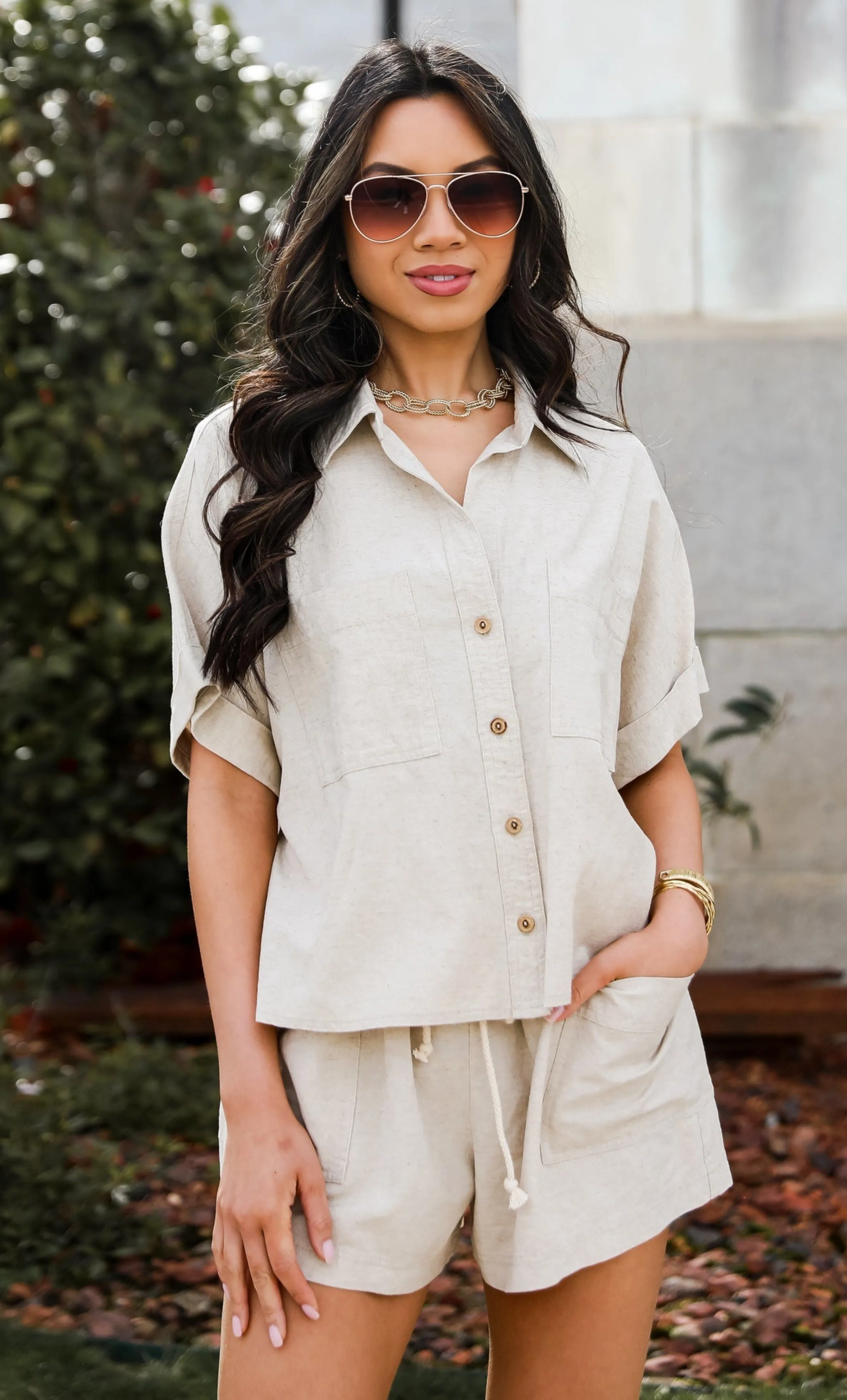 FINAL SALE - Sunny Day Bliss Linen Shorts