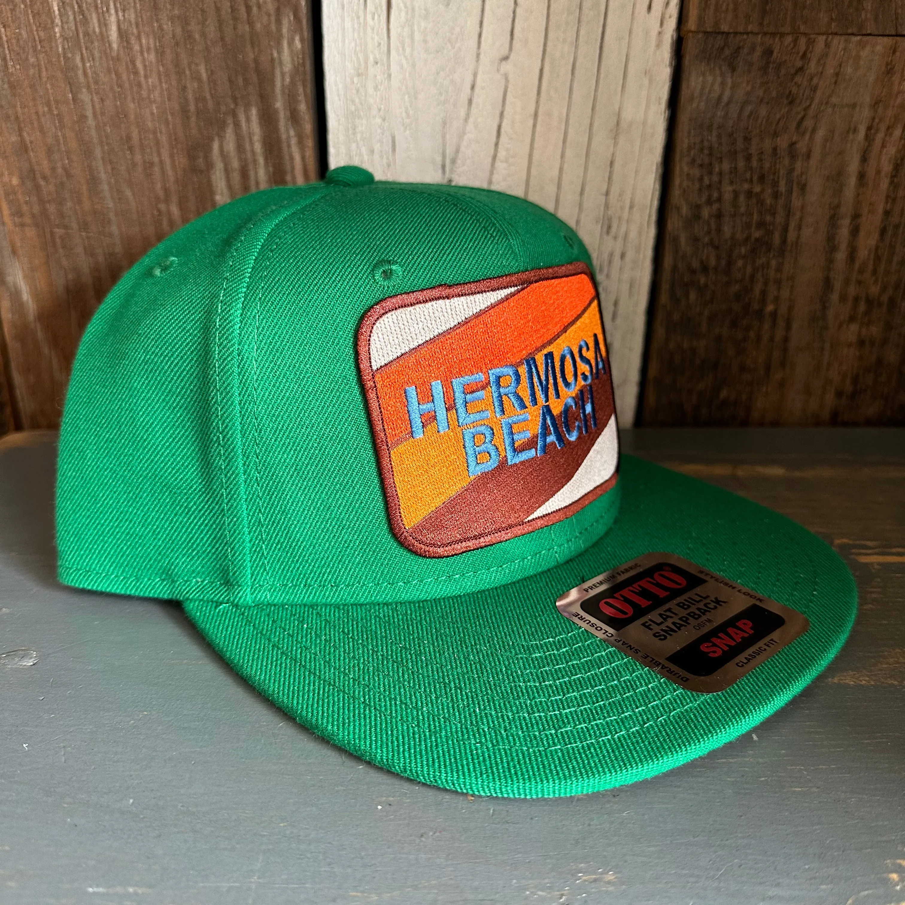 Hermosa Beach GOLF CARTS & YOGA PANTS :: 6-Panel Mid Profile Snapback Hat - Kelly Green