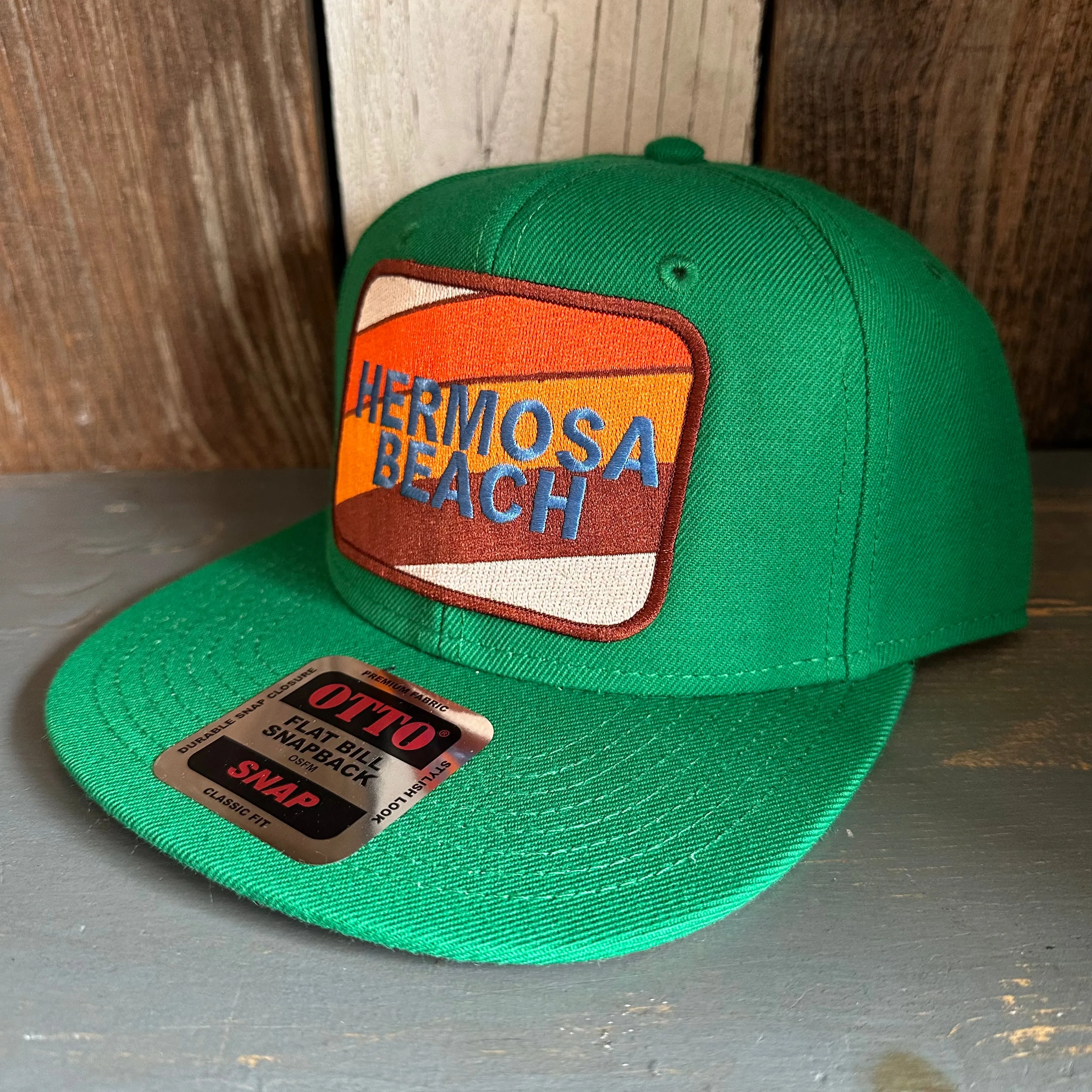 Hermosa Beach GOLF CARTS & YOGA PANTS :: 6-Panel Mid Profile Snapback Hat - Kelly Green