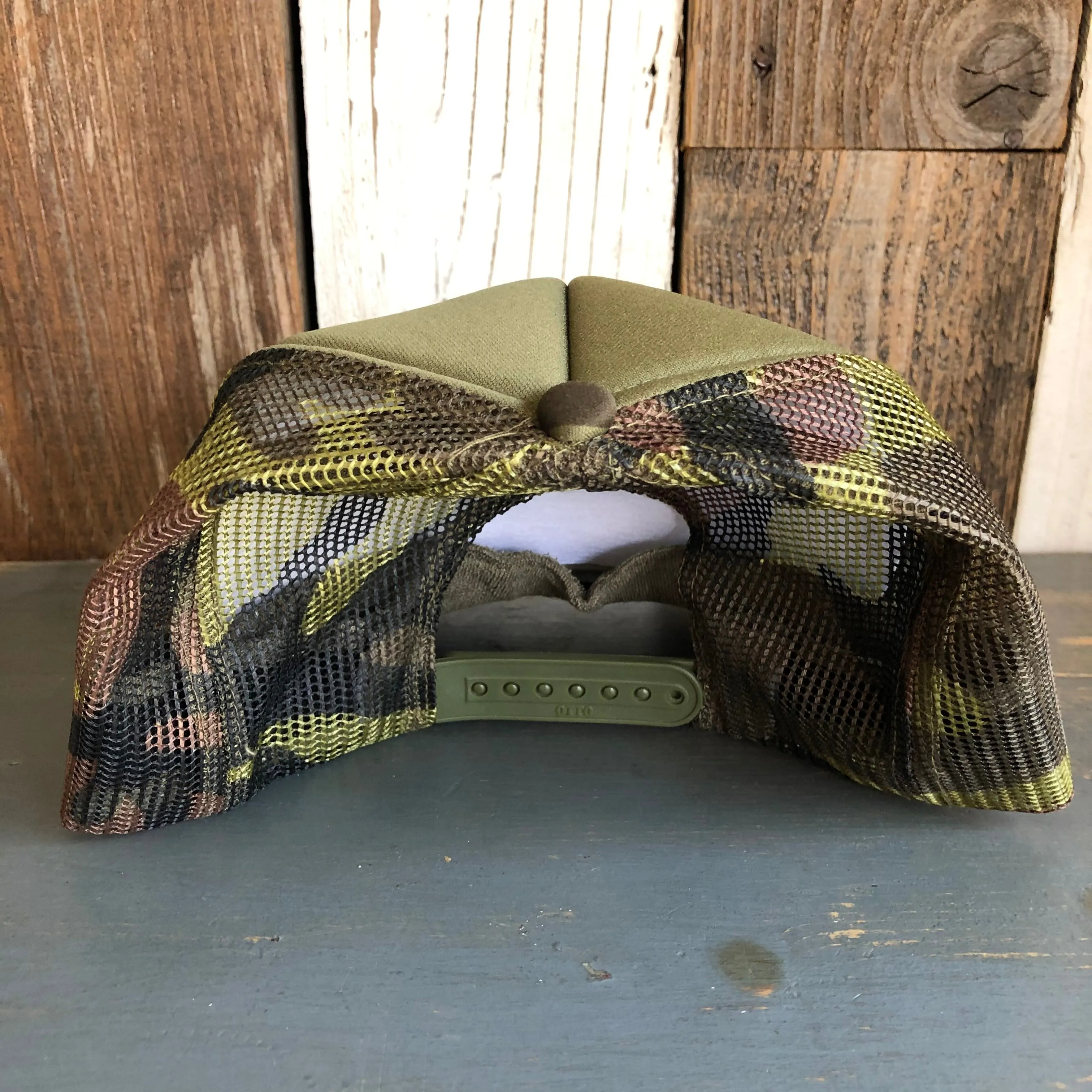 Hermosa Beach GOLF CARTS & YOGA PANTS Trucker Hat - Camouflage/Olive