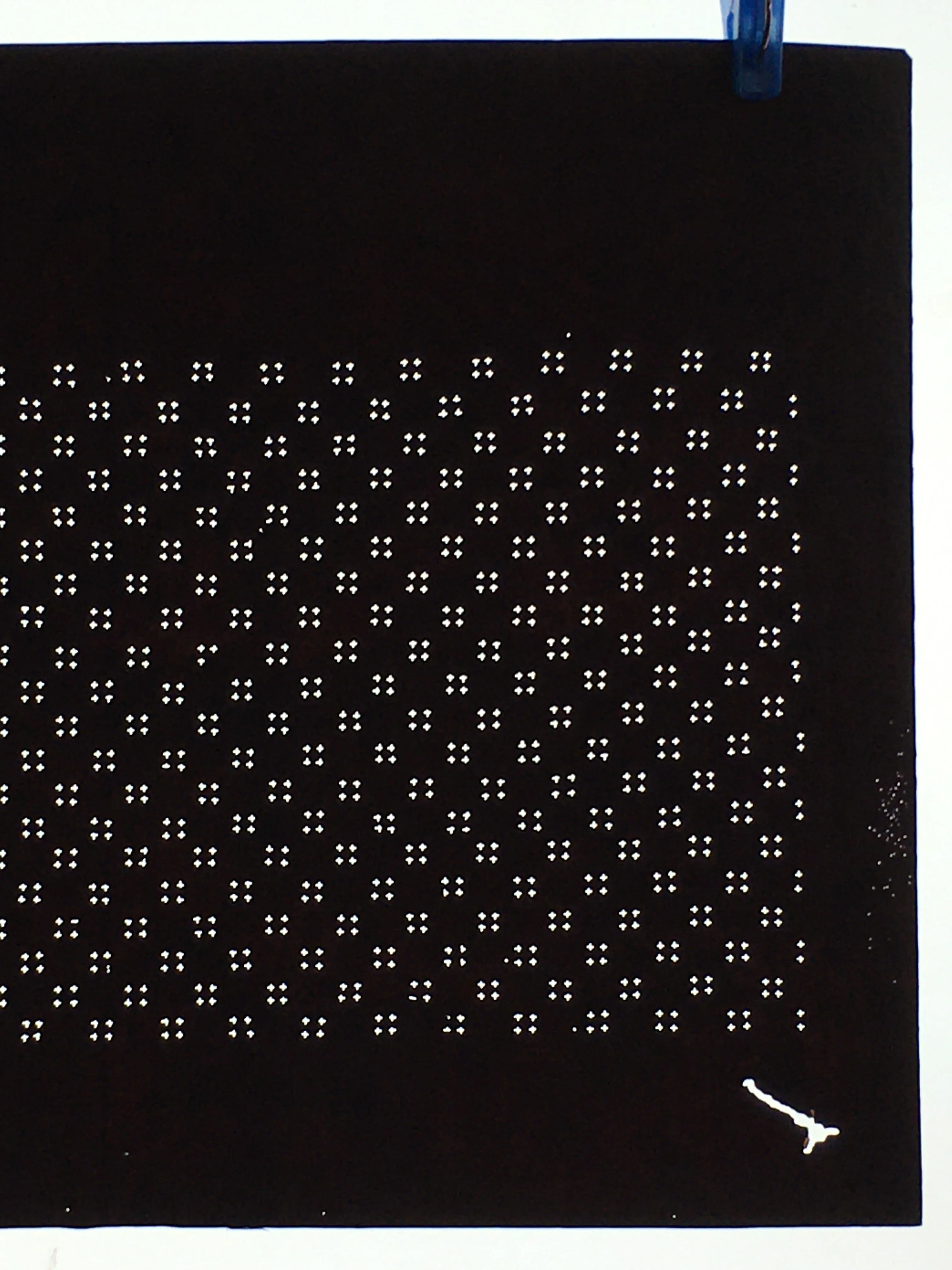 Japanese Antique Ise Katagami Paper Kimono Stencil Edo Cross Pattern A581
