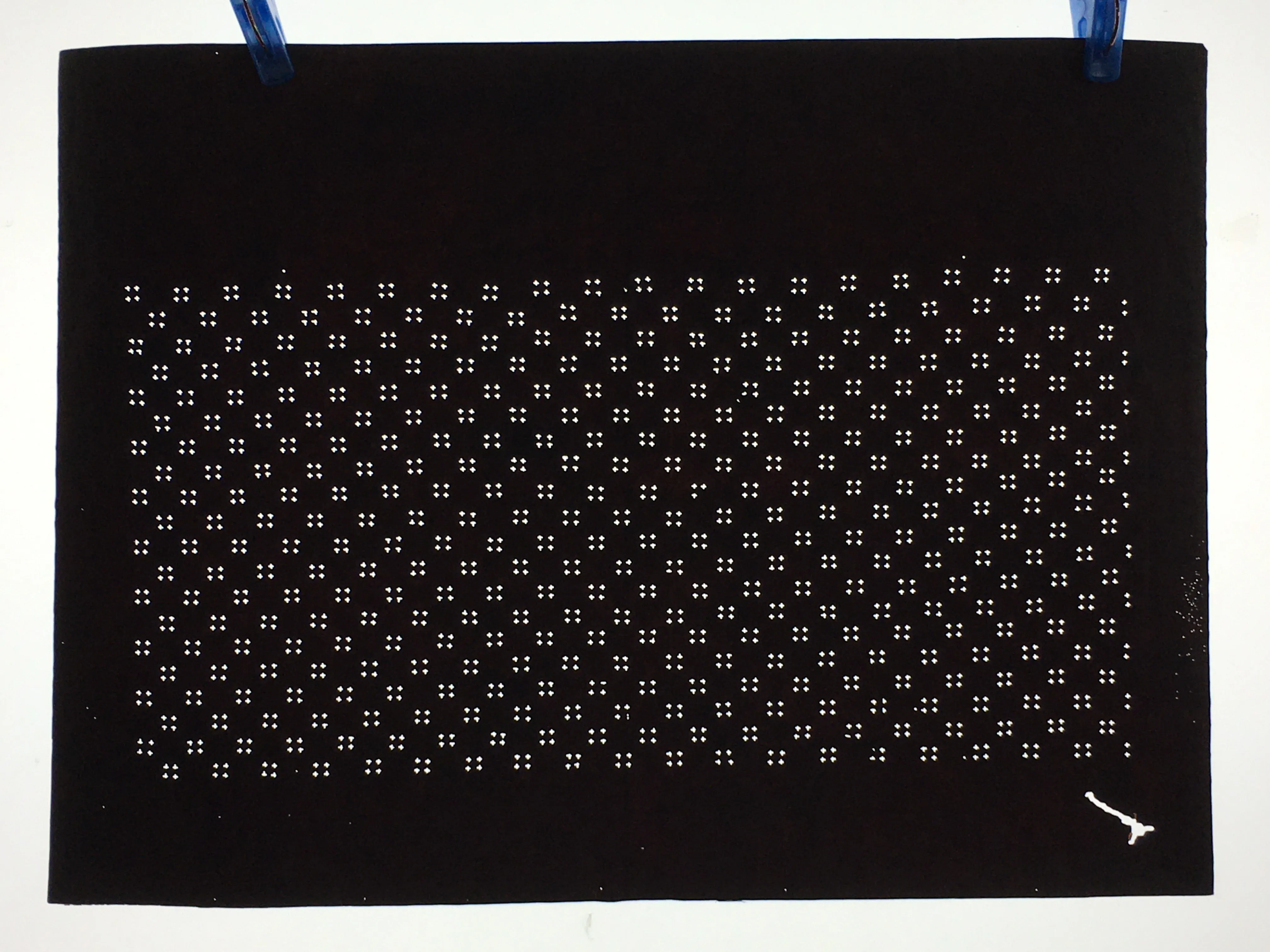 Japanese Antique Ise Katagami Paper Kimono Stencil Edo Cross Pattern A581