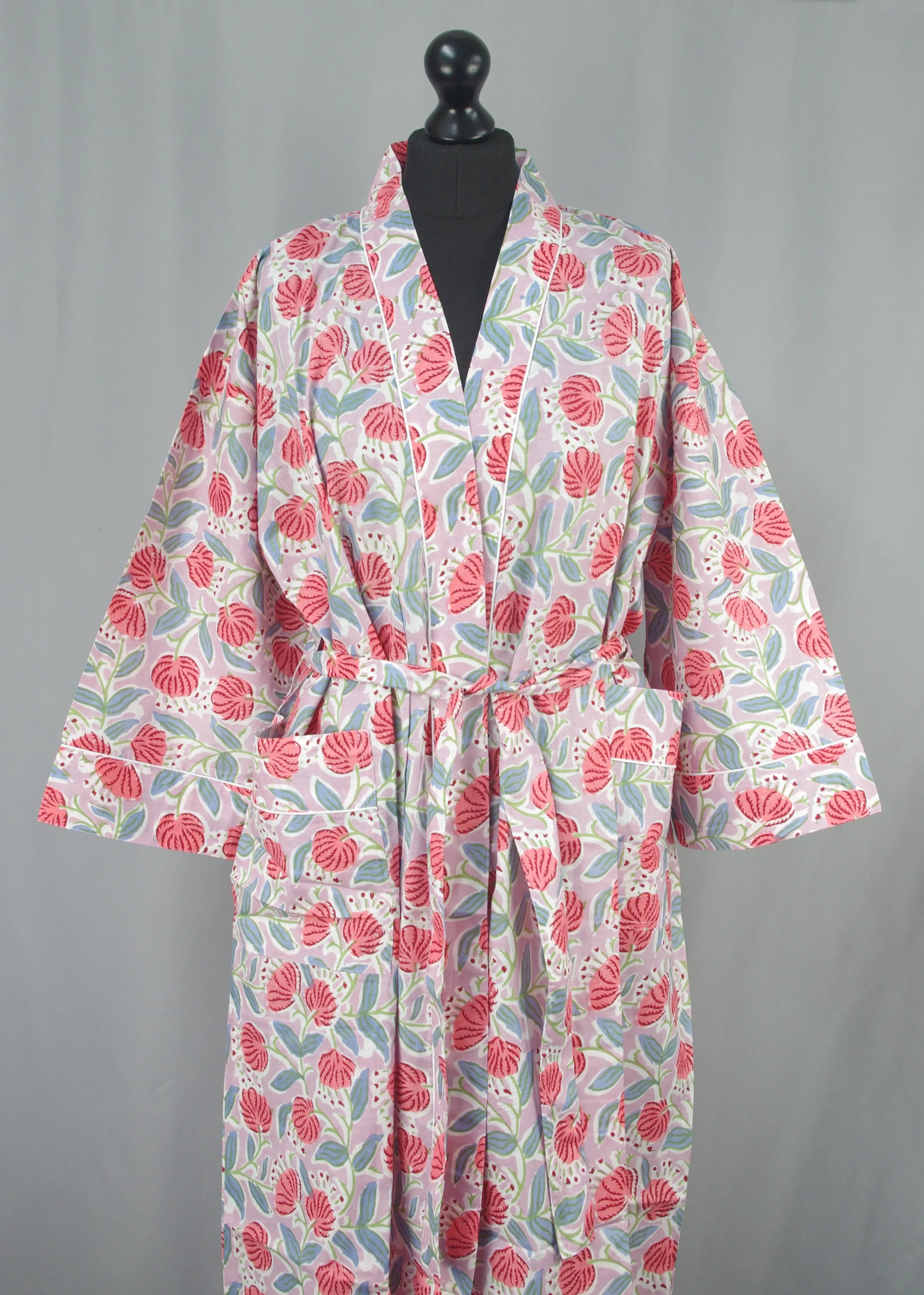 Light Purple Dandelions Magic Cotton Kimono Dressing Gown