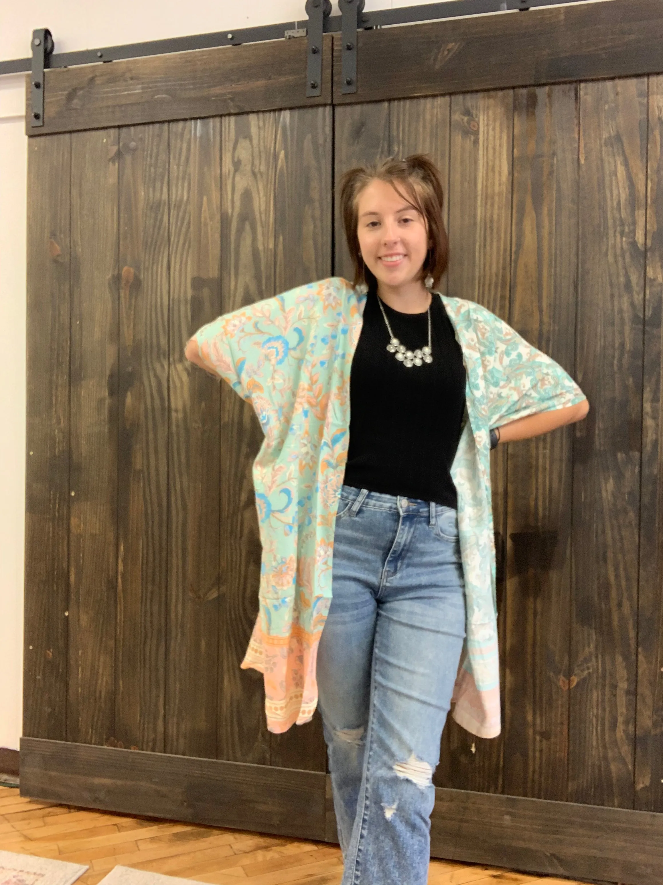 Lucille Kimono - Light Mint