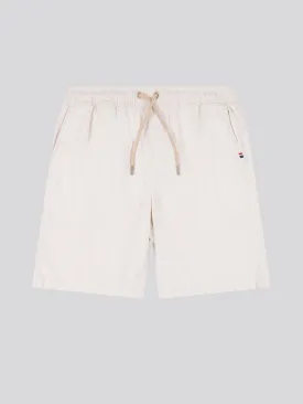Mens Linen Blend Drawstring Short in Doeskin