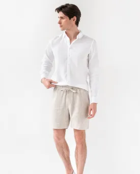 Men's linen shorts STOWE in Natural melange