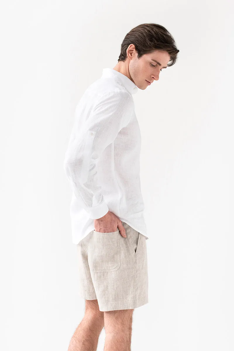 Men's linen shorts STOWE in Natural melange