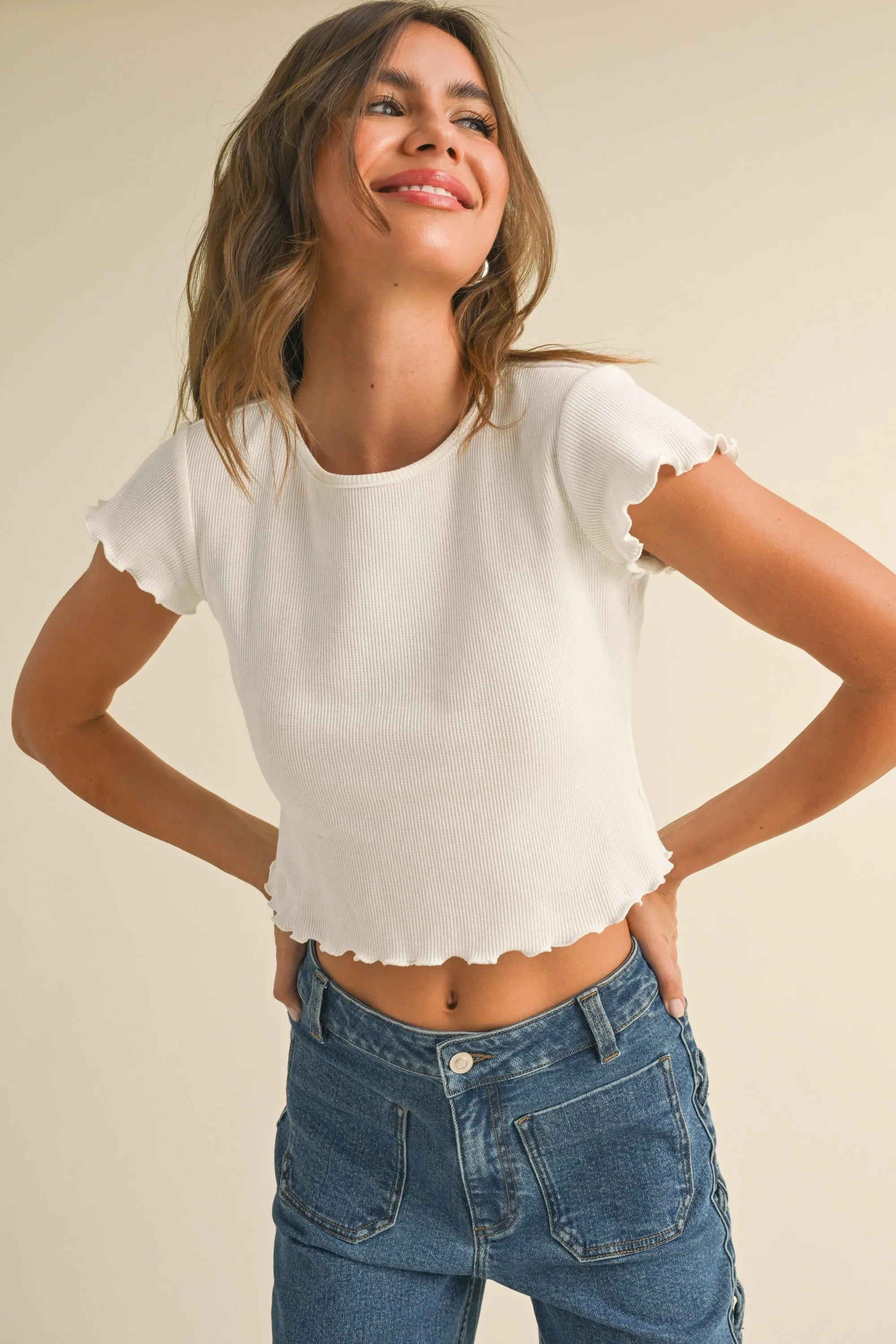 Mini Ruffle Short Sleeve Top