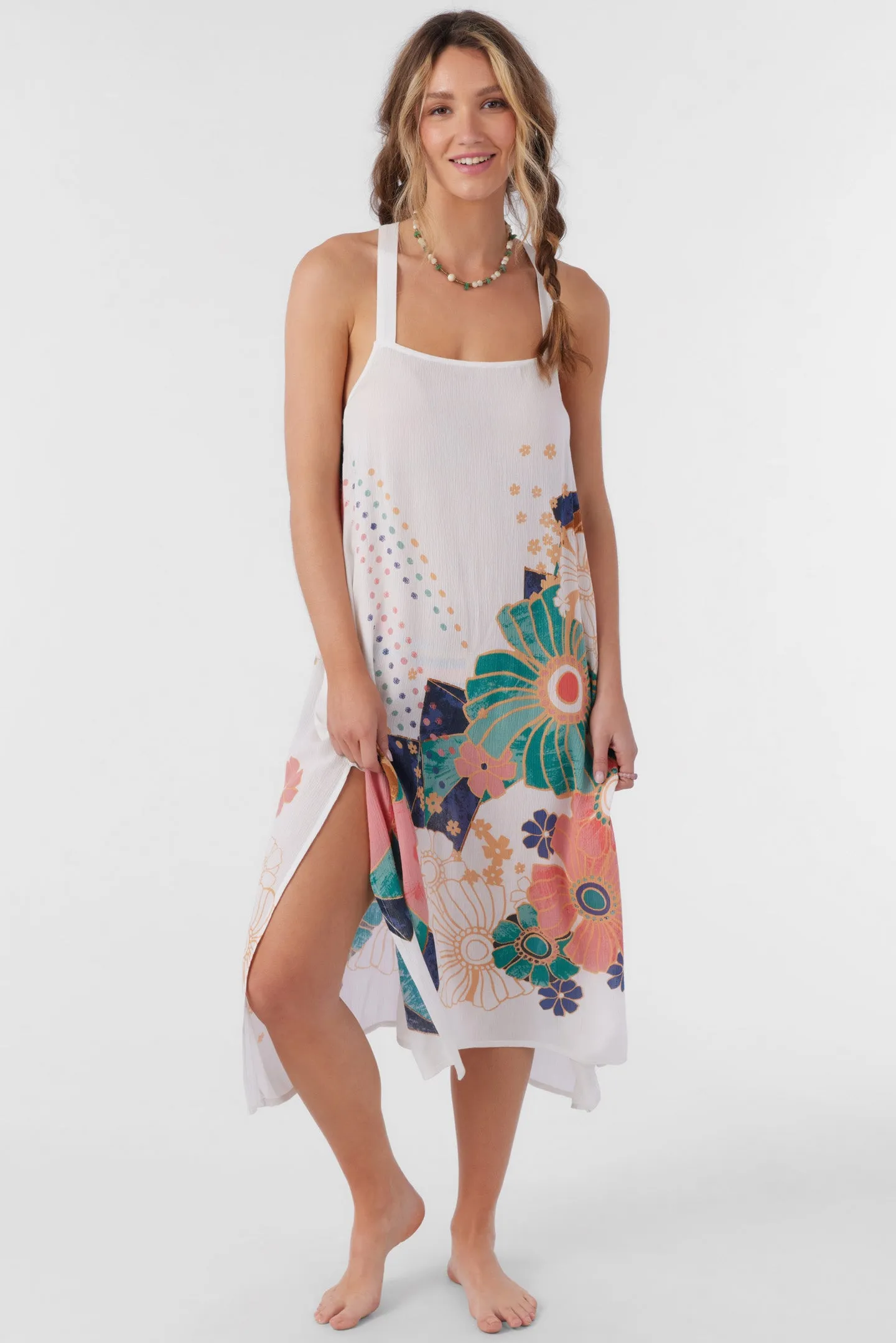 MIRANDA JADIA FLORAL MIDI COVER-UP DRESS