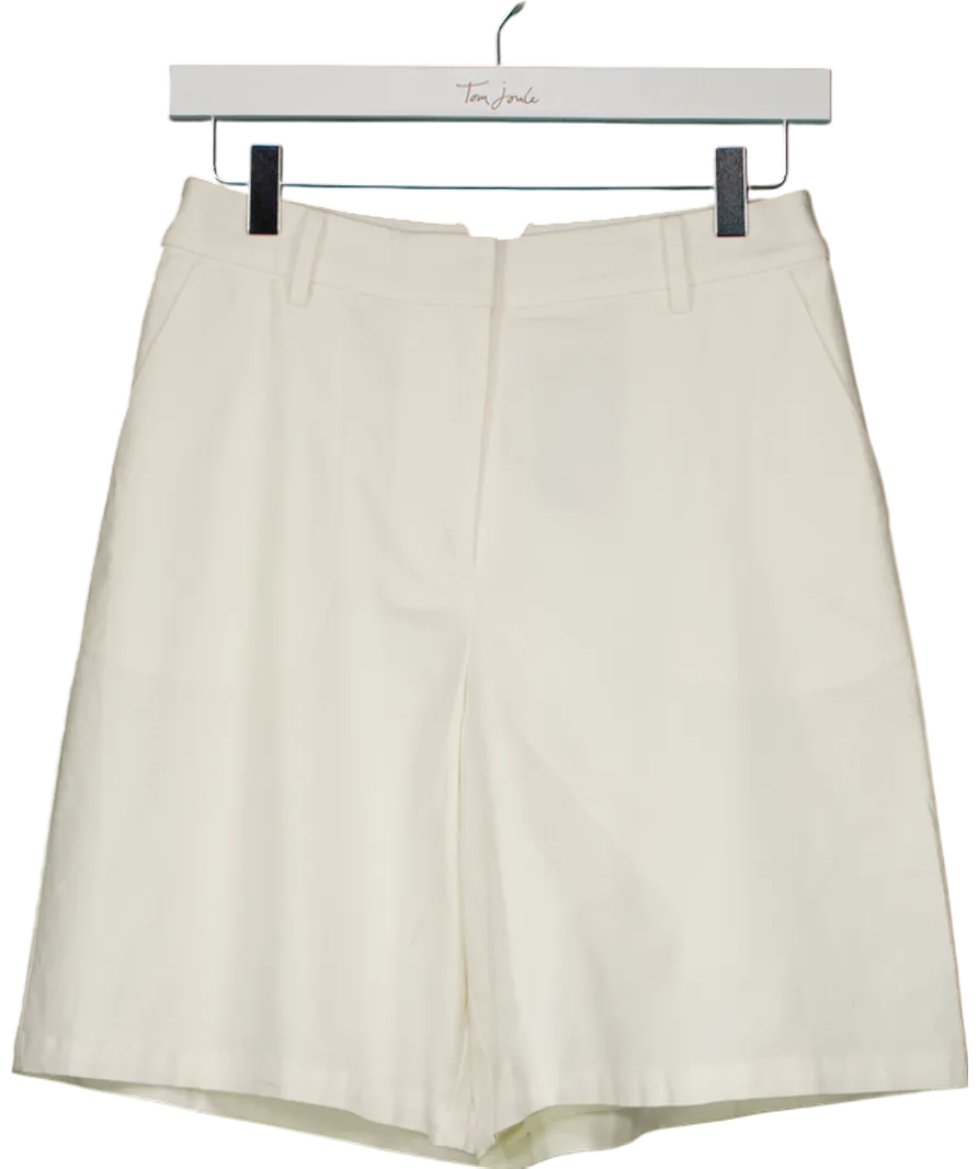NA-KD Cream Linen Blend Shorts UK 8