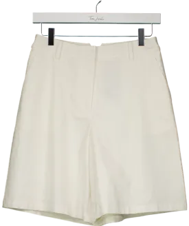 NA-KD Cream Linen Blend Shorts UK 8