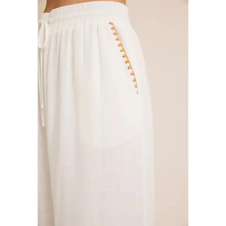 NB Stitch Detail Linen Wide Pants