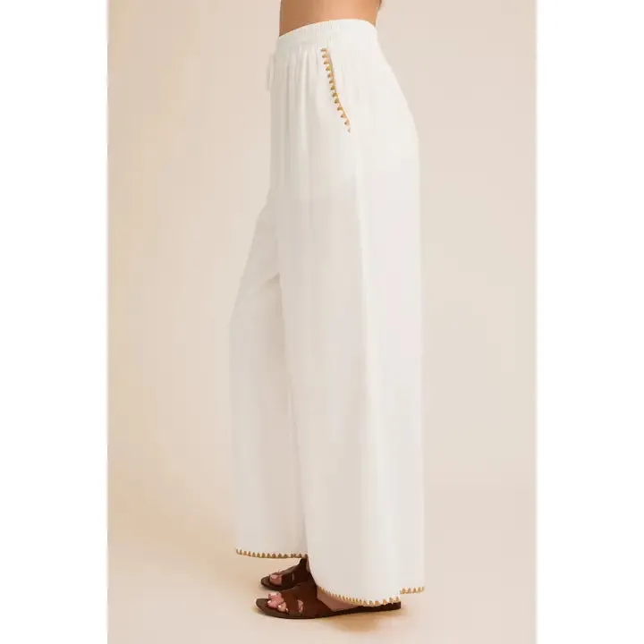 NB Stitch Detail Linen Wide Pants