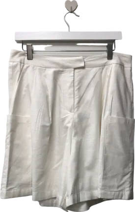 pepper mayo White Tiona Linen Shorts UK 12