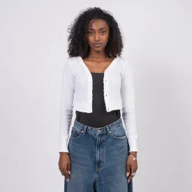 [RHODOLIRION] PS1076 EYELET CARDIGAN _ A-WHITE