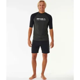 Rip Curl Shock UPF Rash Vest - Black Marle