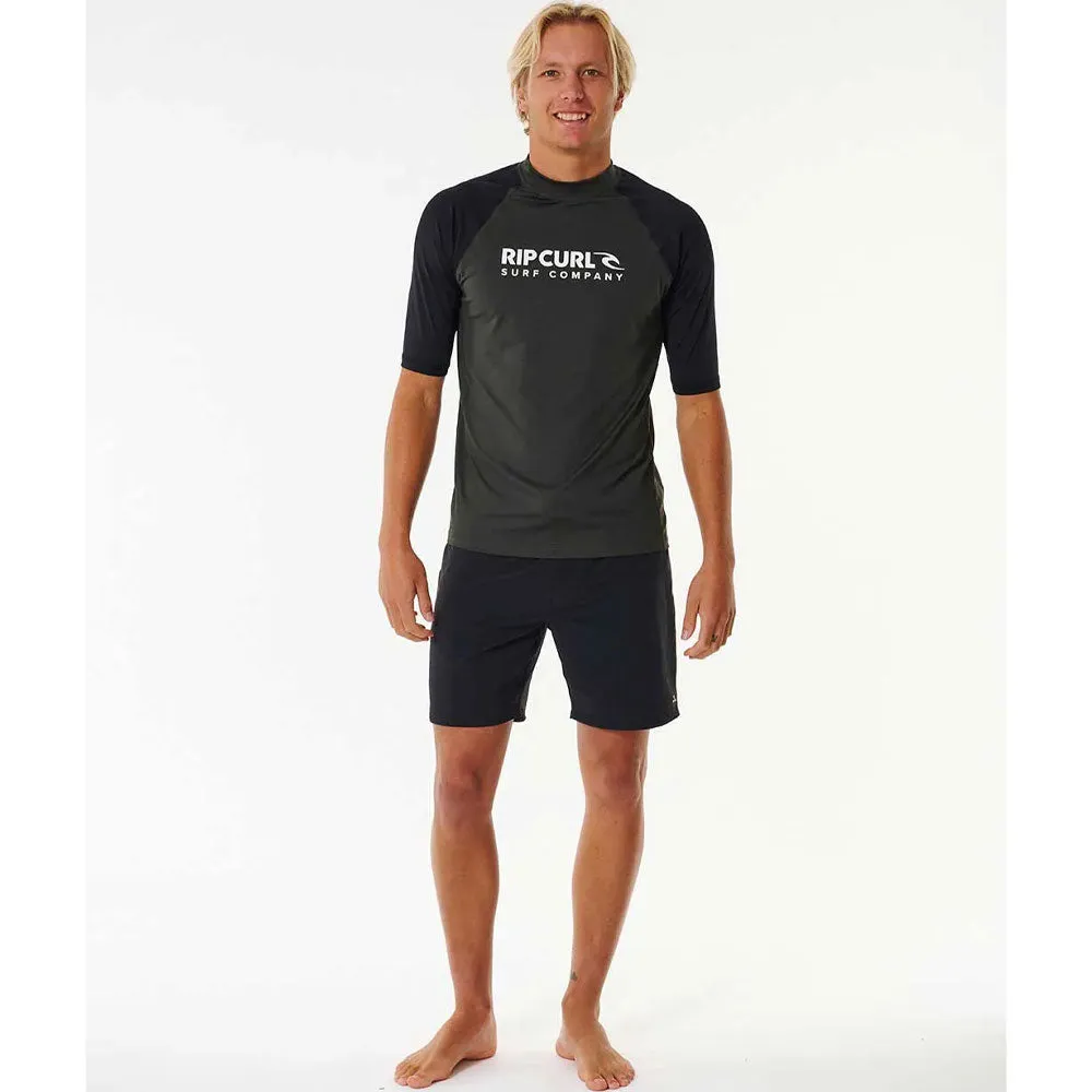 Rip Curl Shock UPF Rash Vest - Black Marle