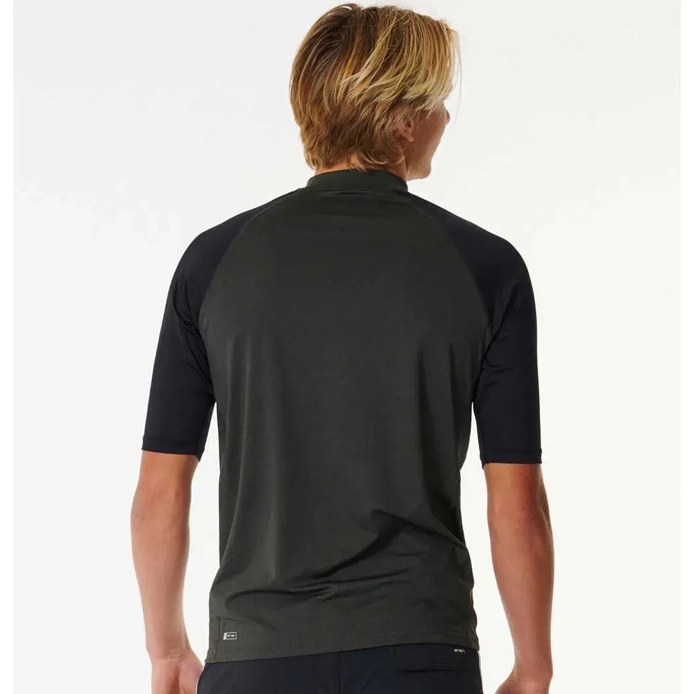 Rip Curl Shock UPF Rash Vest - Black Marle