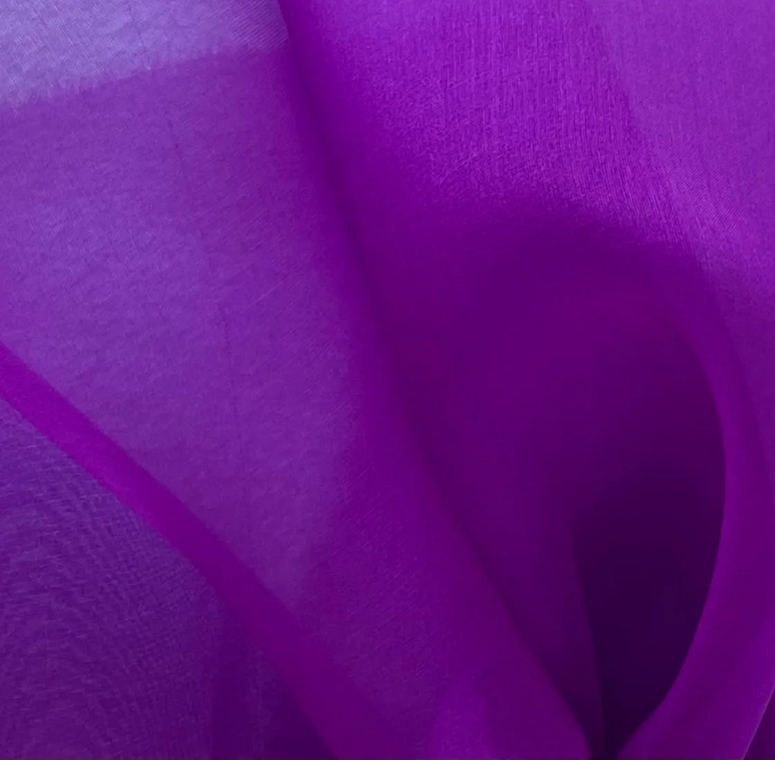 Semi-Sheer Wild Violet Silk Organza (Made in Italy)