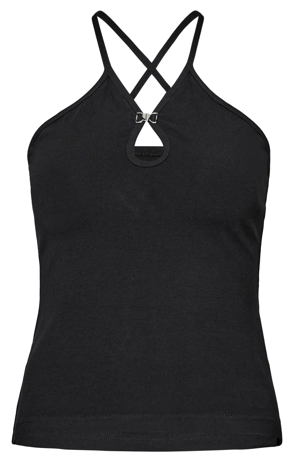 Sexy Halter Camisole with Metal Buckle Detailing