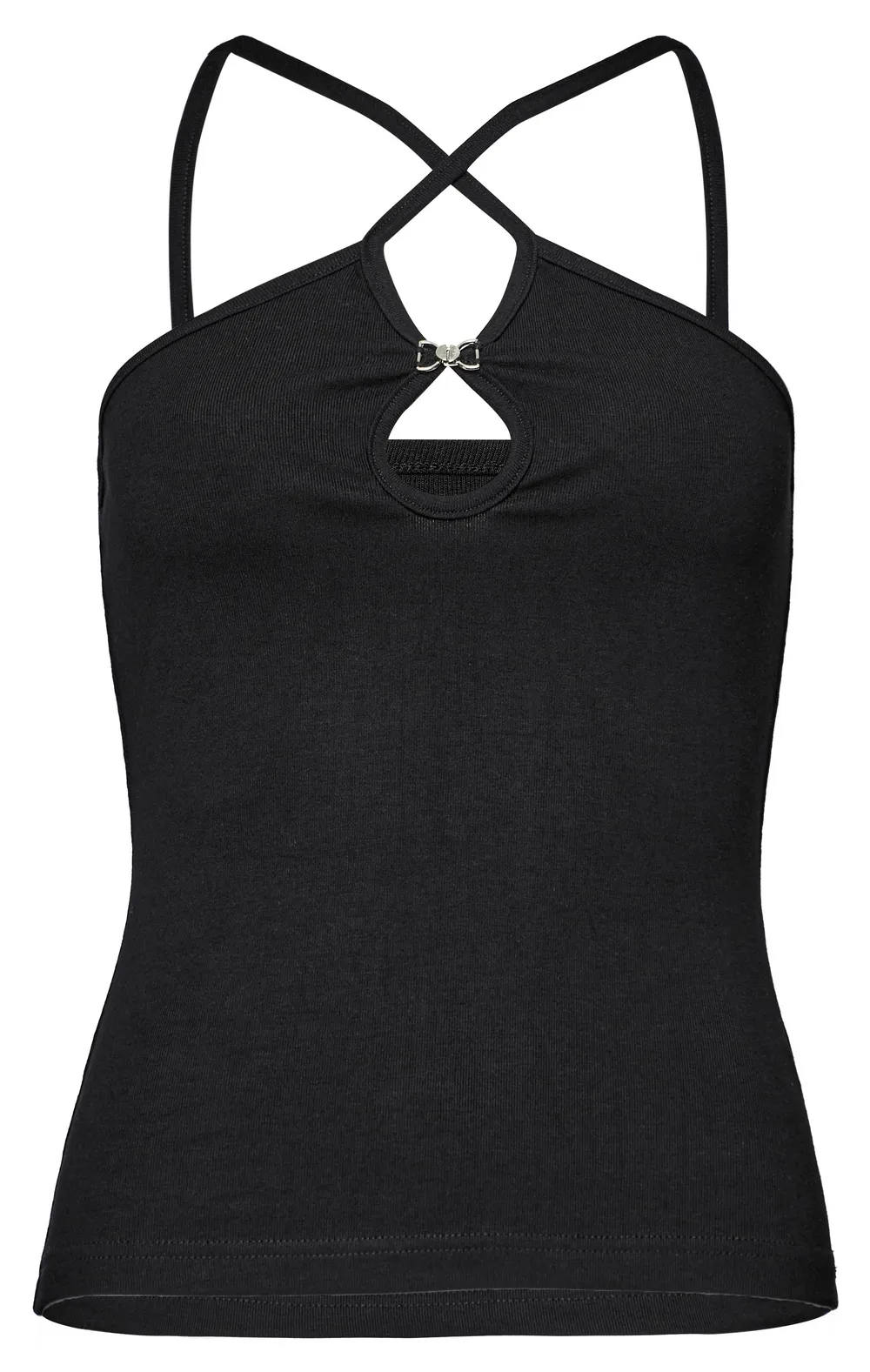 Sexy Halter Camisole with Metal Buckle Detailing