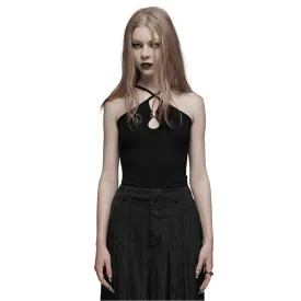 Sexy Halter Camisole with Metal Buckle Detailing