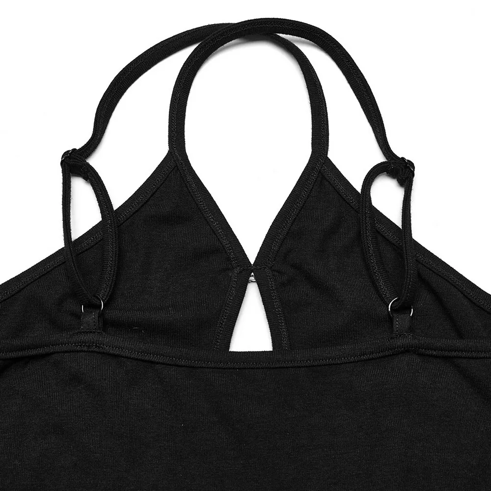 Sexy Halter Camisole with Metal Buckle Detailing
