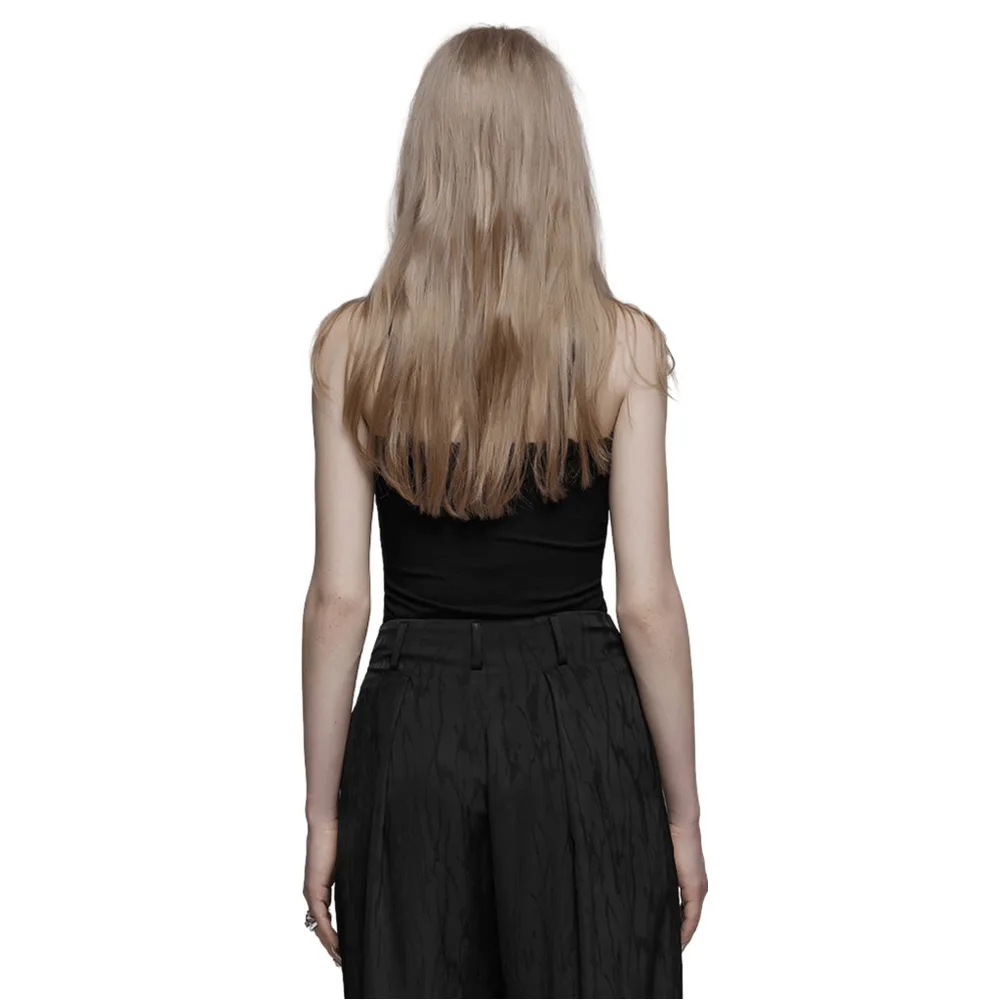 Sexy Halter Camisole with Metal Buckle Detailing