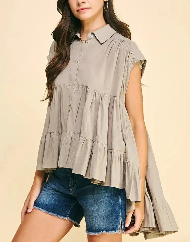 SLEEVELESS TUNIC BLOUSE