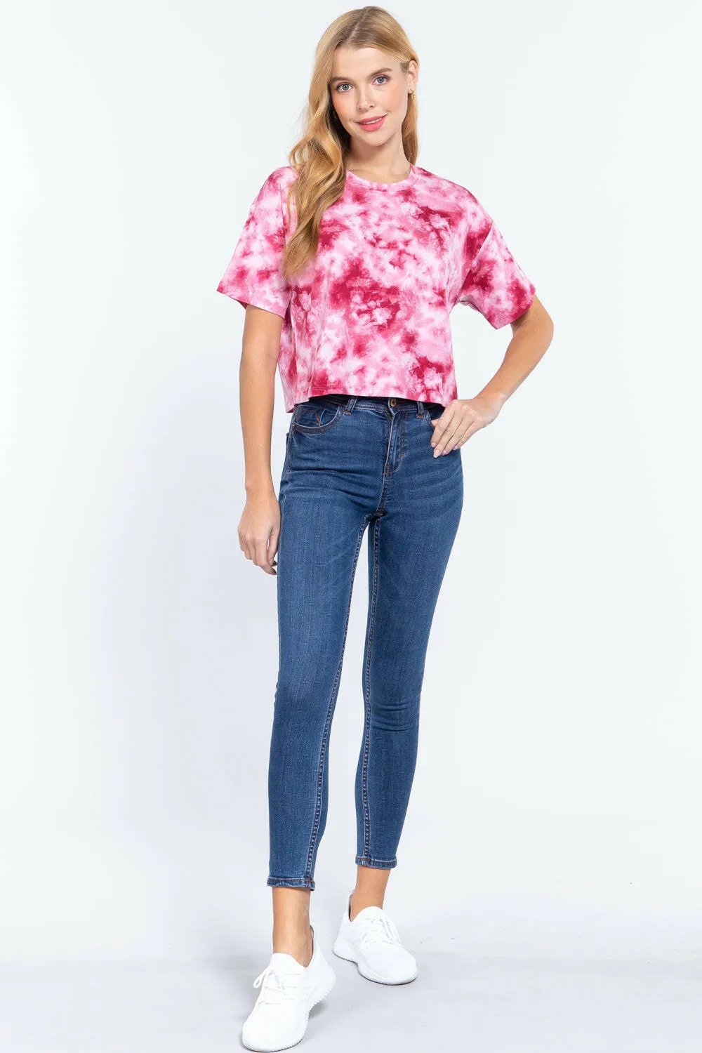 Tie-dye Cotton Jersey Crop Top