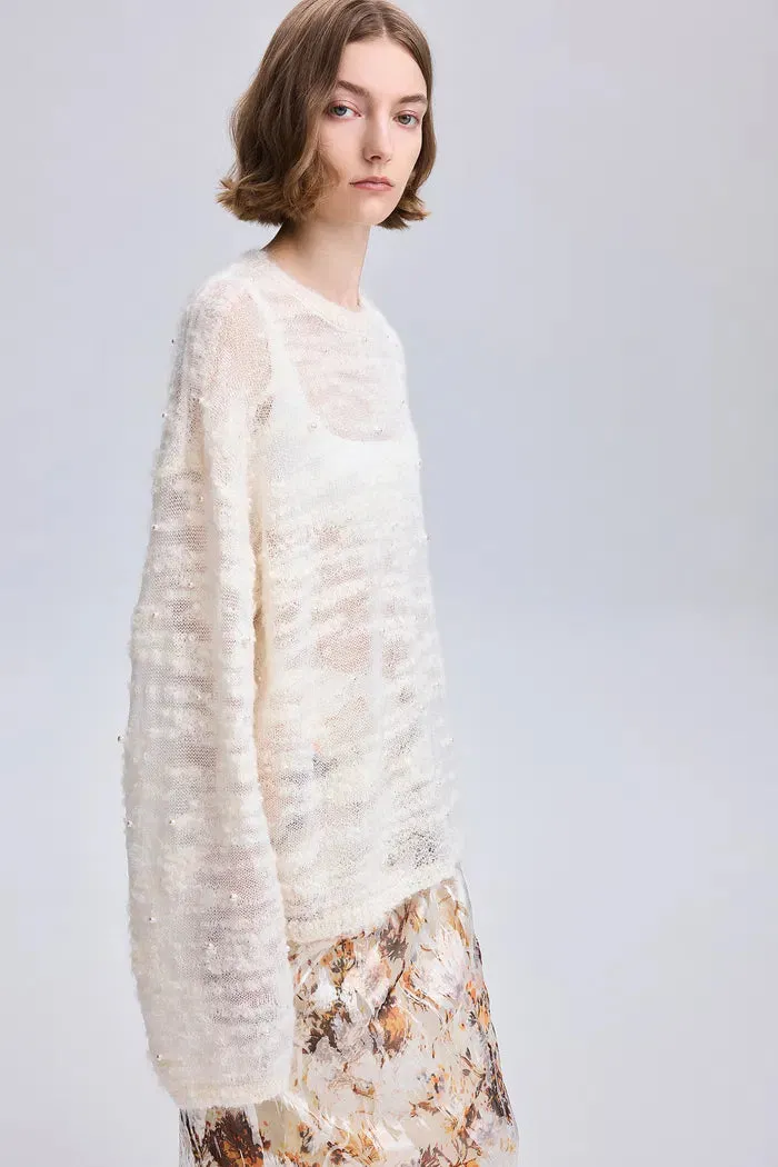 Vega Pearl Sweater in Baby Alpaca Blend