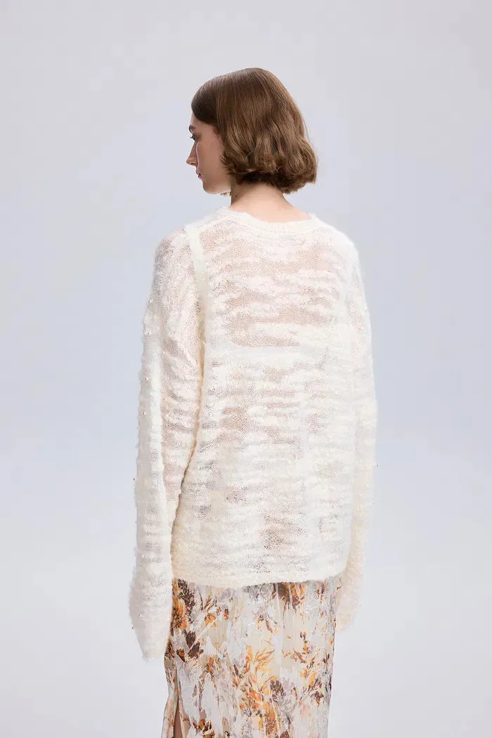 Vega Pearl Sweater in Baby Alpaca Blend