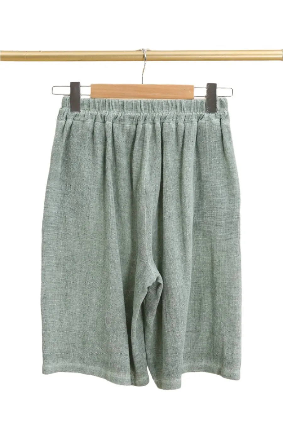 Washed Loose Fit Linen & Cotton One Size Bermuda Shorts