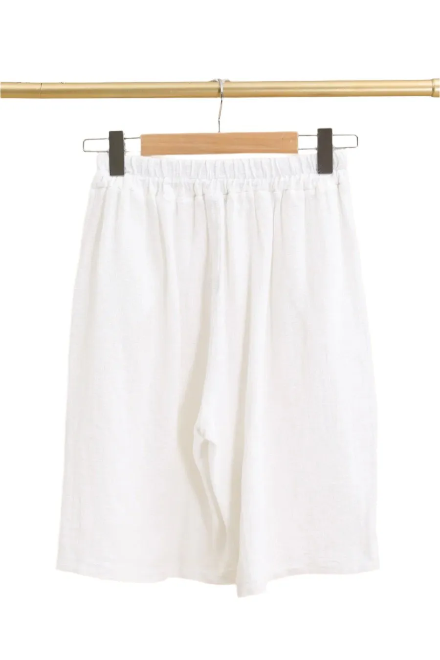 Washed Loose Fit Linen & Cotton One Size Bermuda Shorts