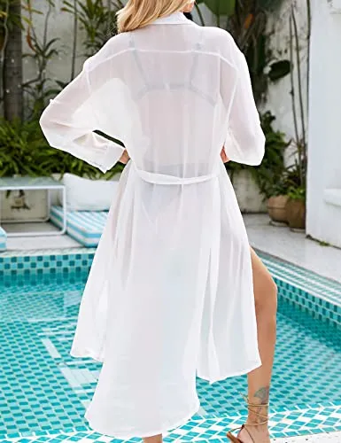 Women's Beach Kimonos: Long Sleeve Swim Cover Up