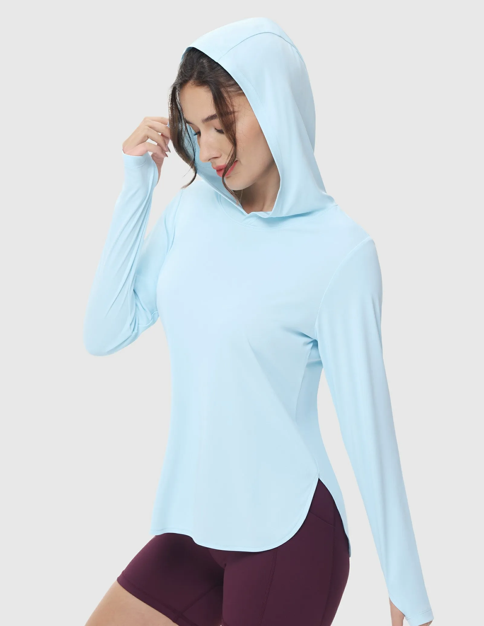 Womens UPF 50  Sun Protection Hoodie Shirts