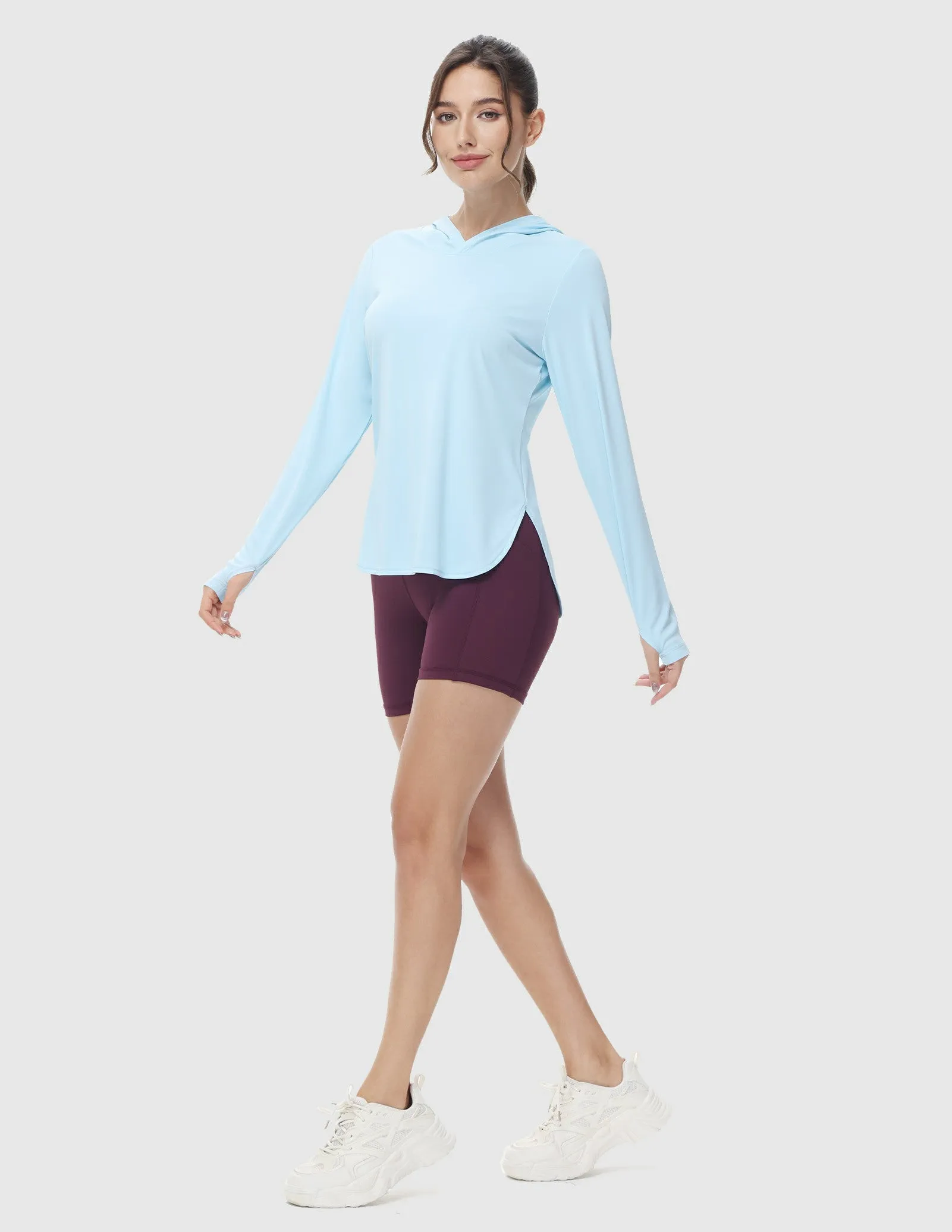 Womens UPF 50  Sun Protection Hoodie Shirts