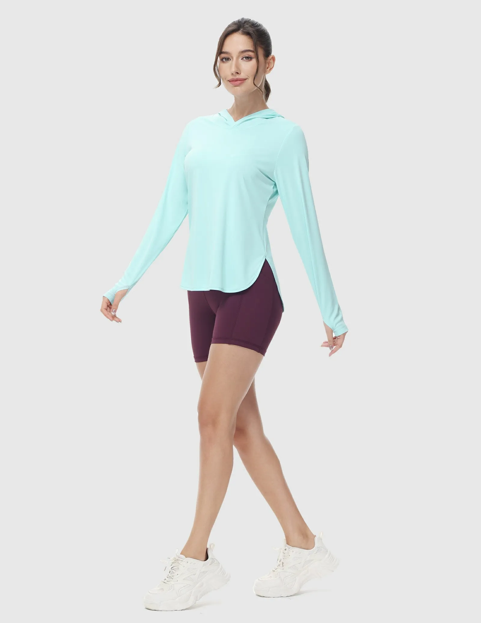 Womens UPF 50  Sun Protection Hoodie Shirts