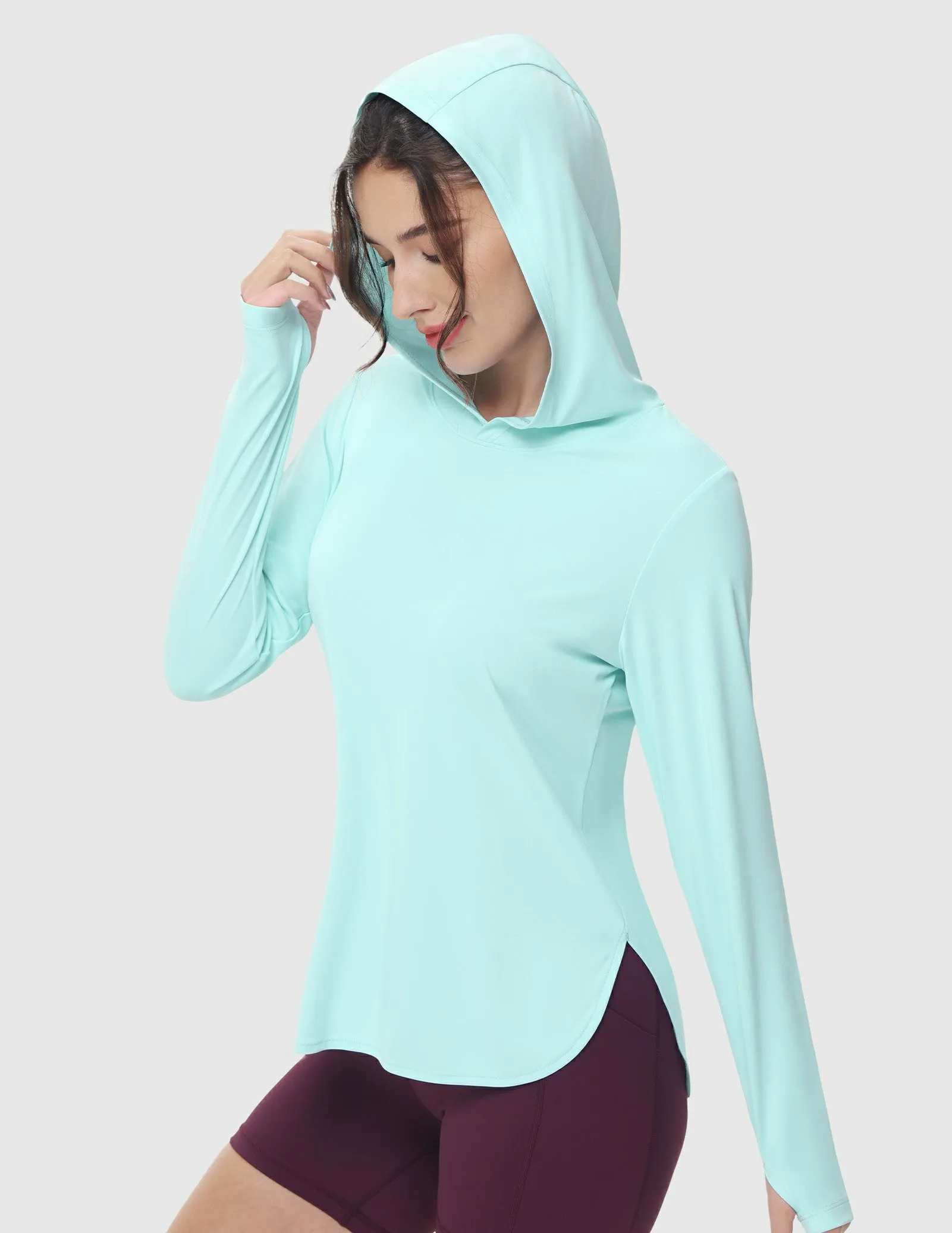 Womens UPF 50  Sun Protection Hoodie Shirts