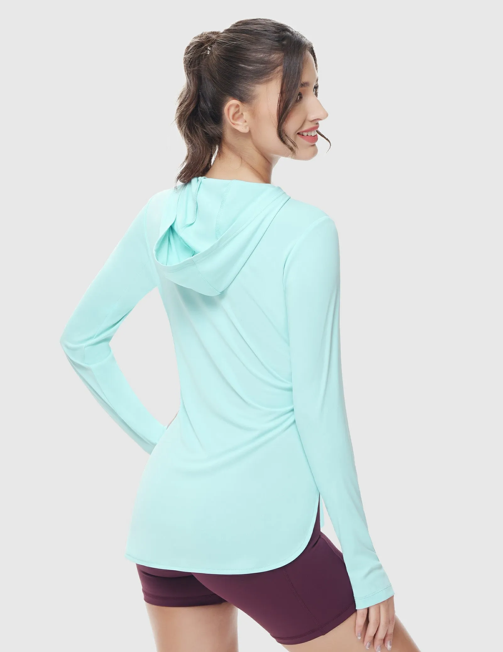 Womens UPF 50  Sun Protection Hoodie Shirts