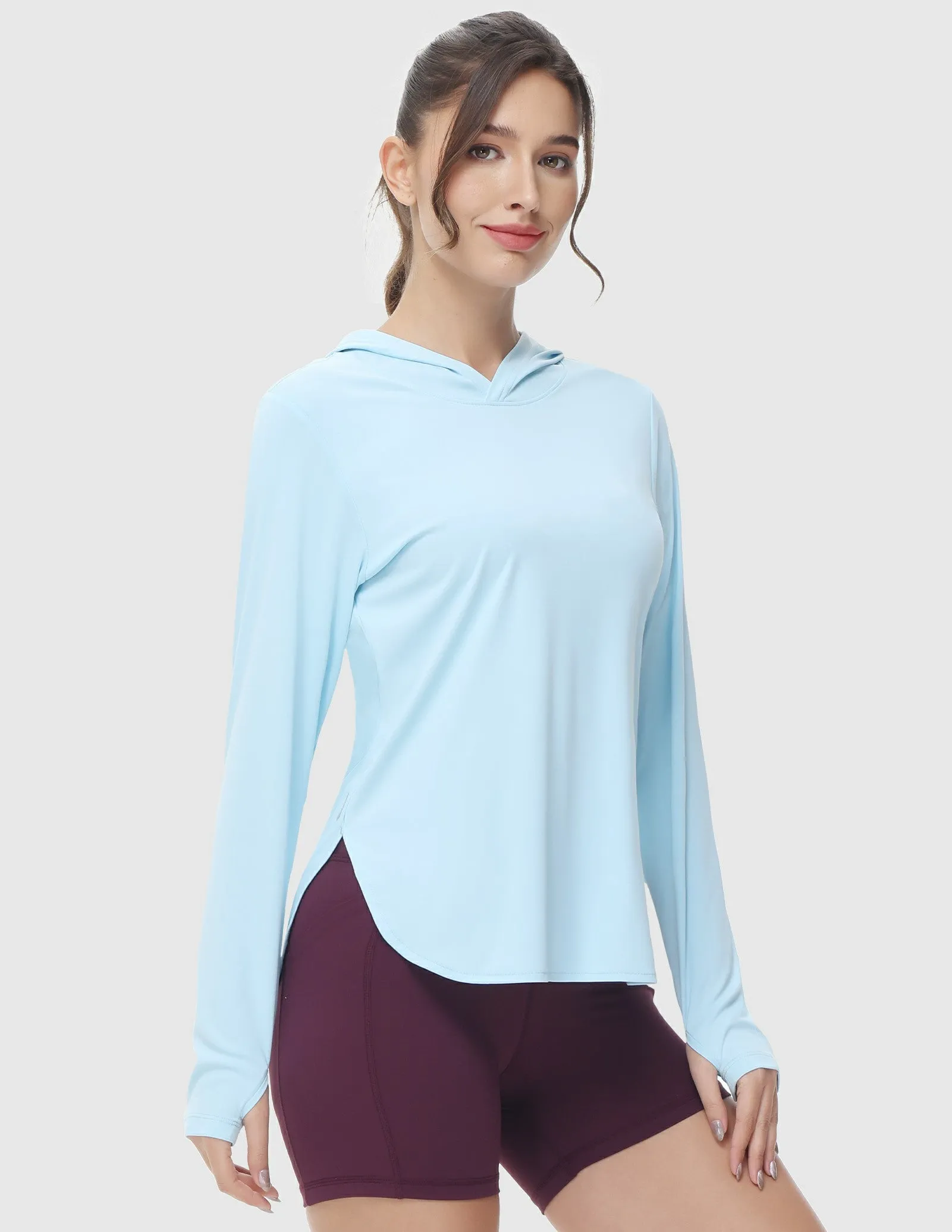 Womens UPF 50  Sun Protection Hoodie Shirts