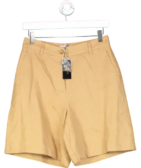 WYSE LONDON Tan Silvia Linen Blend Shorts UK 8