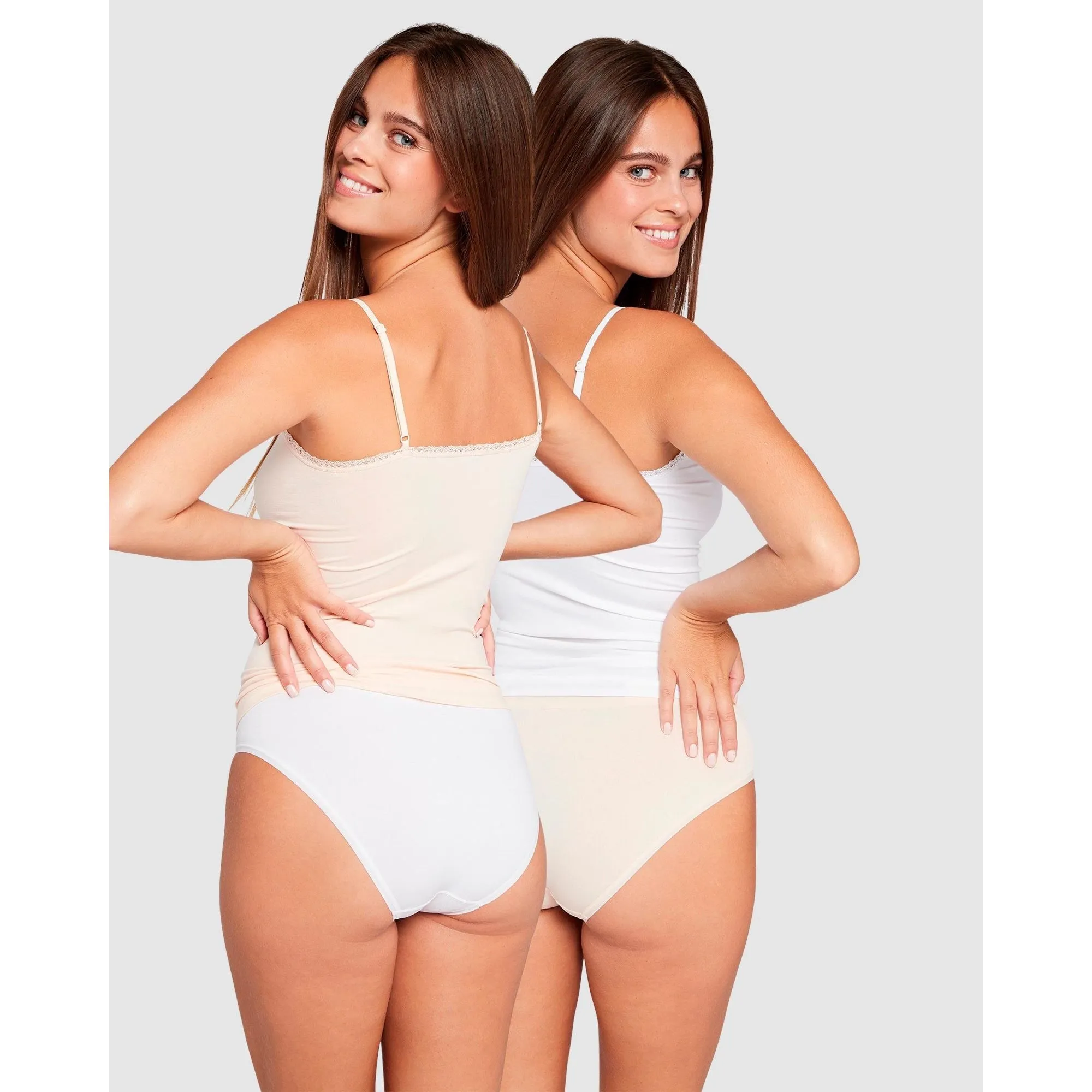 Zen Attitude Lace Trim V Neck Camisole - 2 Pack